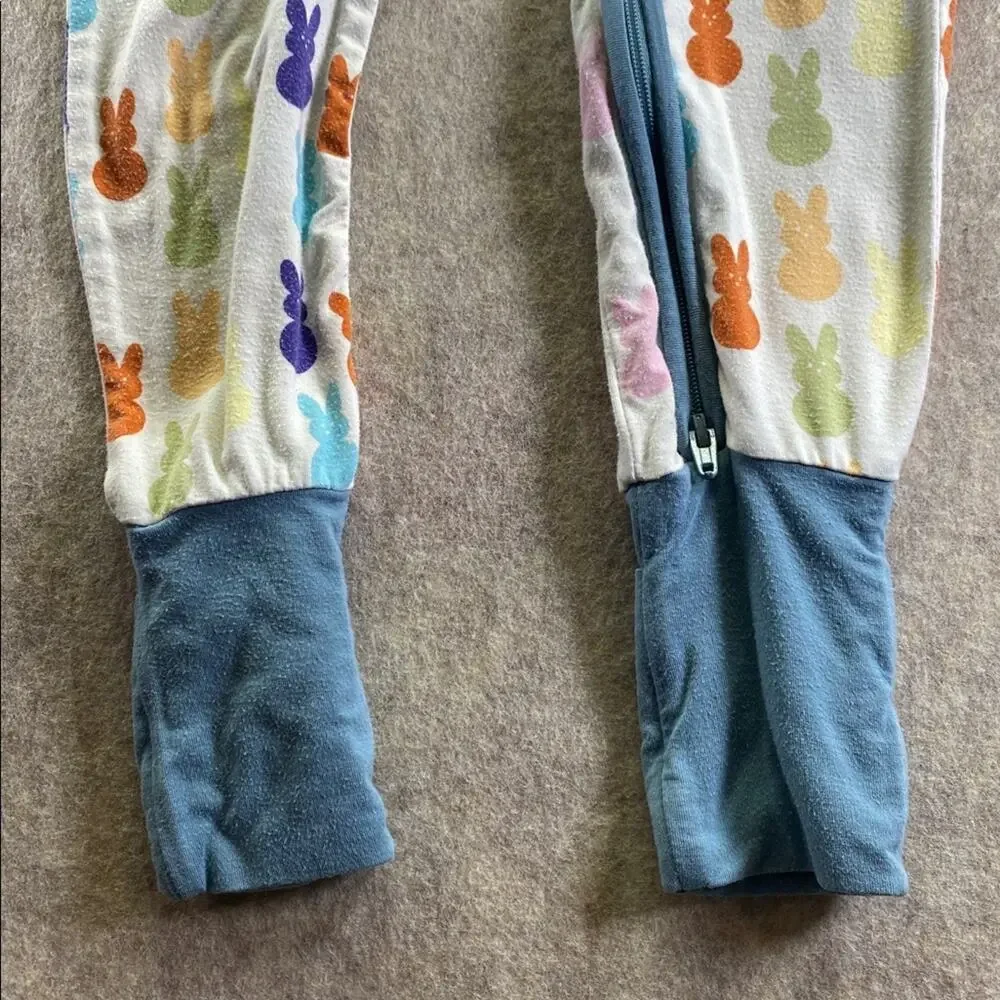Emerson Bamboo Colorful Bunny Print Full Zip One Piece Footie Sleeper 18-24M